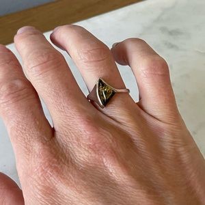 Sterling Silver & Amber Ring